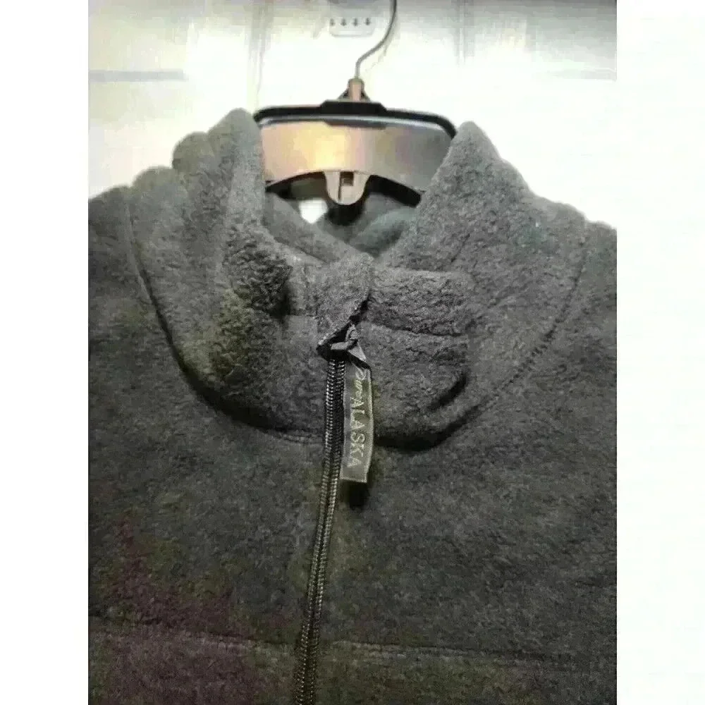 Pure Alaska Mens Charcoal Gray Fleece Full Zip‎ Vest Size LARGE